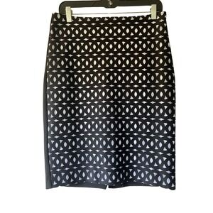 Calvin Klein Black White Pencil Skirt sz 8 Capsule Career